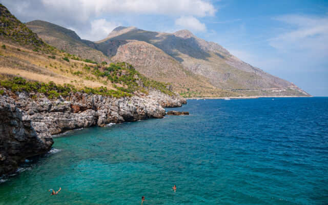 A picture of the coast along the Zingaro Nature Reserve trail in Sicily.