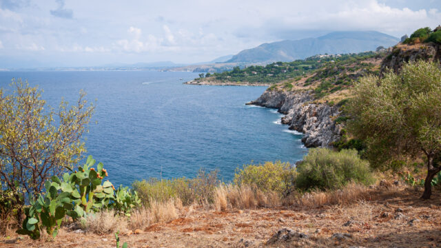 A picture of the coast along the Zingaro Nature Reserve trail in Sicily.